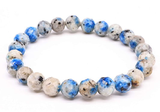 Bracelet Jaspe K2 perles facettées 8mm
