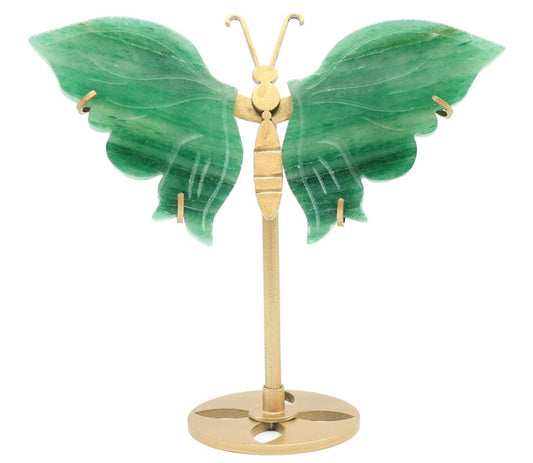 Papillon Aventurine Verte sur socle 14cm