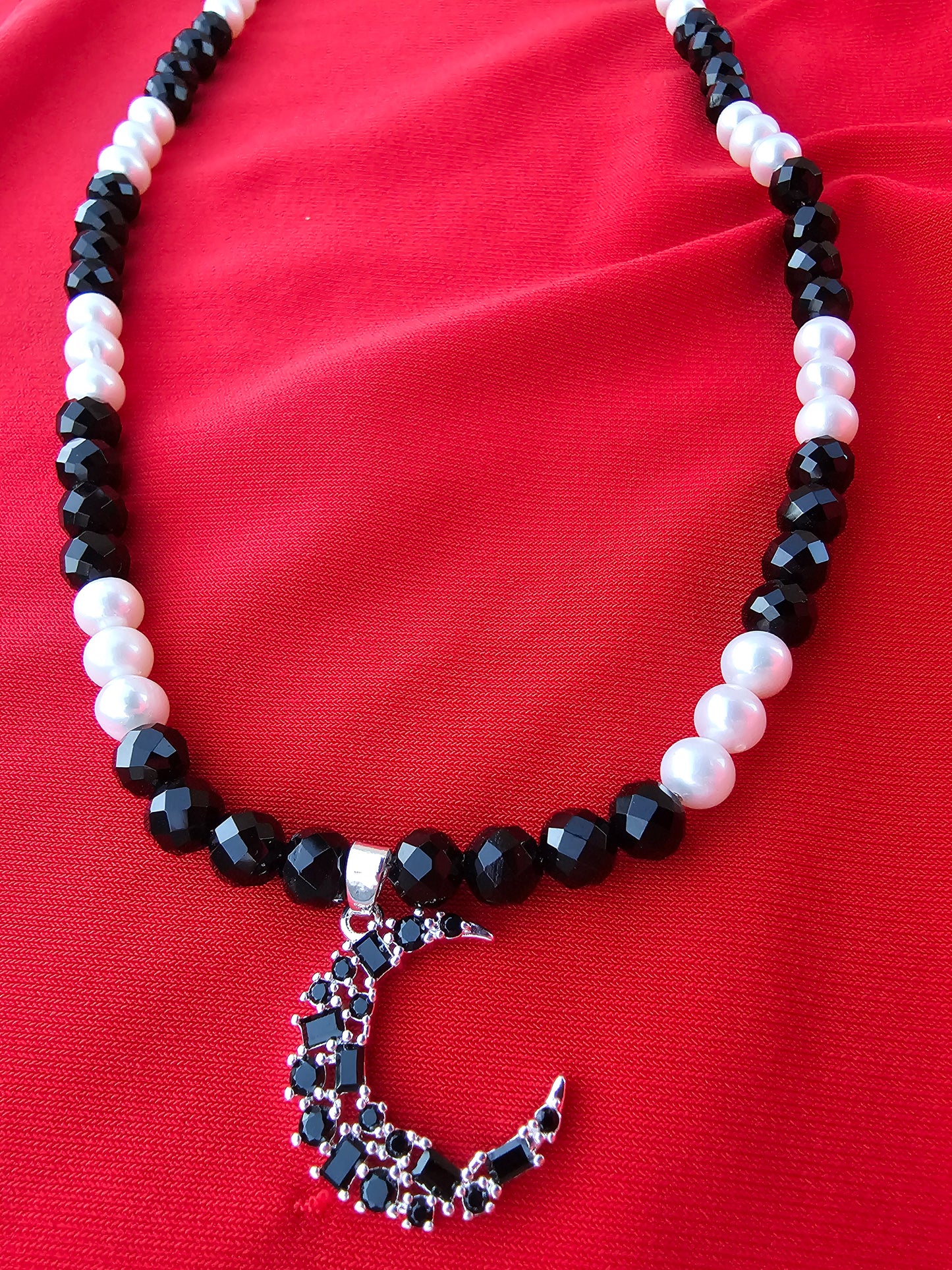 Collier Luna - Onyx & Perles de culture