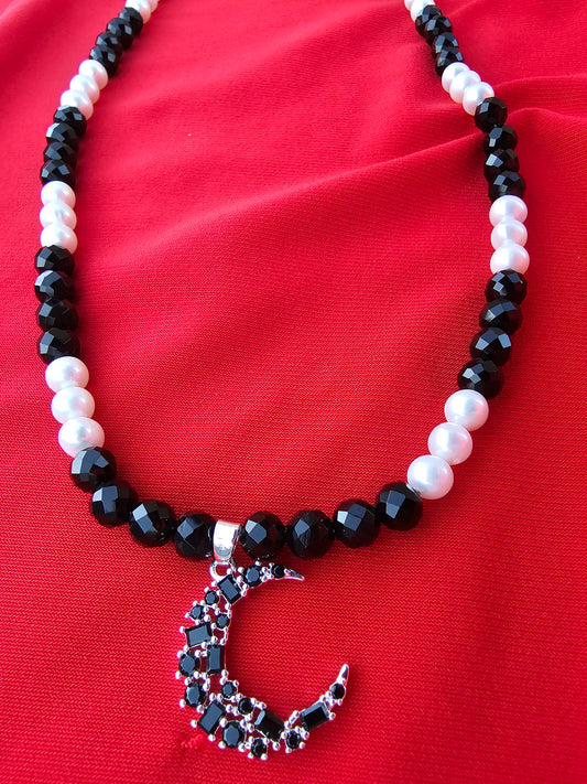 Collier Luna - Onyx & Perles de culture